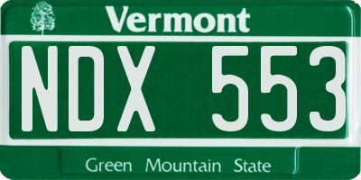 VT license plate NDX553