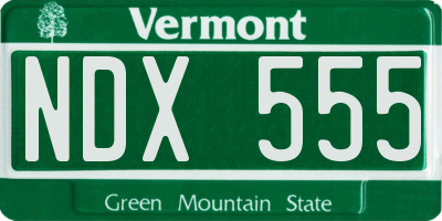 VT license plate NDX555