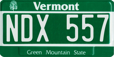 VT license plate NDX557