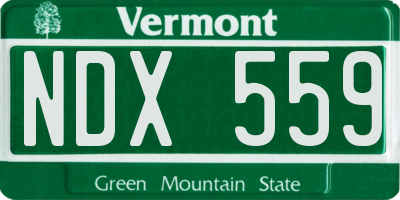 VT license plate NDX559