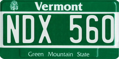VT license plate NDX560