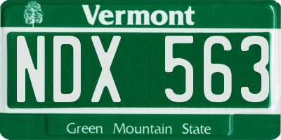 VT license plate NDX563