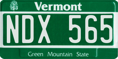 VT license plate NDX565