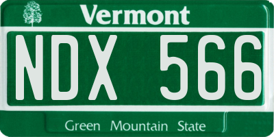 VT license plate NDX566