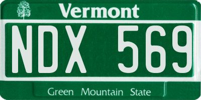 VT license plate NDX569