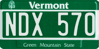 VT license plate NDX570