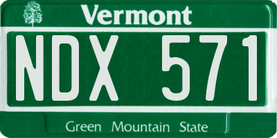 VT license plate NDX571