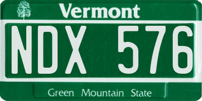 VT license plate NDX576