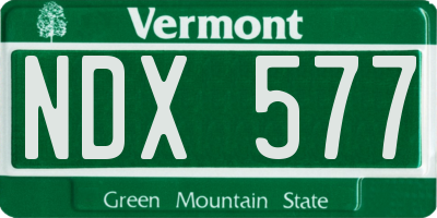 VT license plate NDX577