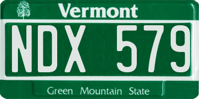 VT license plate NDX579