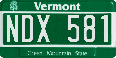VT license plate NDX581