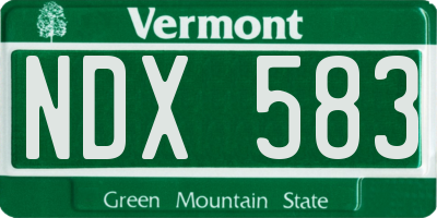 VT license plate NDX583