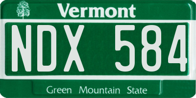 VT license plate NDX584