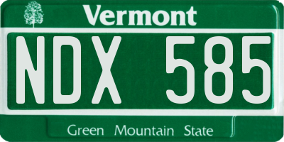 VT license plate NDX585