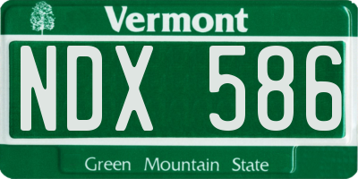 VT license plate NDX586