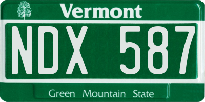 VT license plate NDX587