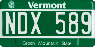VT license plate NDX589