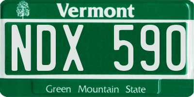 VT license plate NDX590