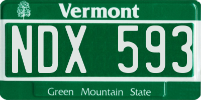 VT license plate NDX593