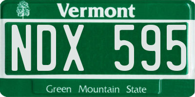 VT license plate NDX595