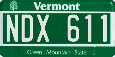 VT license plate NDX611