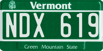 VT license plate NDX619