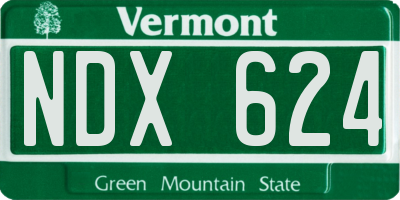 VT license plate NDX624