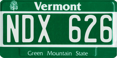 VT license plate NDX626