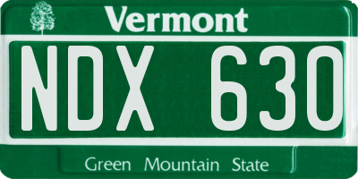 VT license plate NDX630