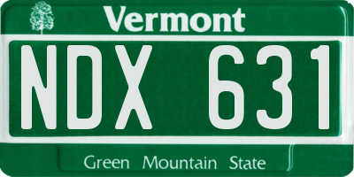 VT license plate NDX631