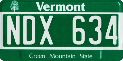 VT license plate NDX634