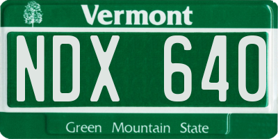 VT license plate NDX640