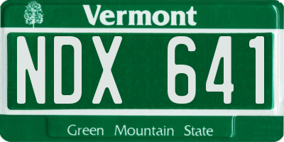VT license plate NDX641