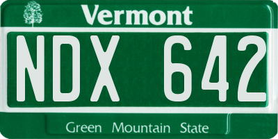 VT license plate NDX642