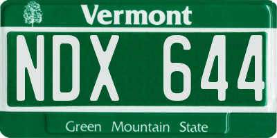 VT license plate NDX644