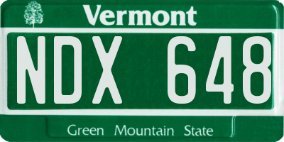 VT license plate NDX648