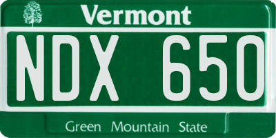 VT license plate NDX650
