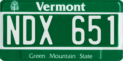 VT license plate NDX651