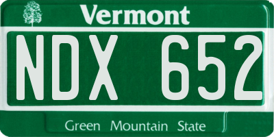 VT license plate NDX652