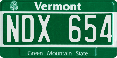 VT license plate NDX654