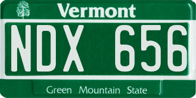 VT license plate NDX656