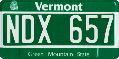 VT license plate NDX657