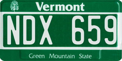 VT license plate NDX659