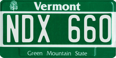 VT license plate NDX660