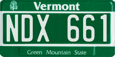 VT license plate NDX661