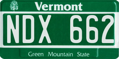 VT license plate NDX662