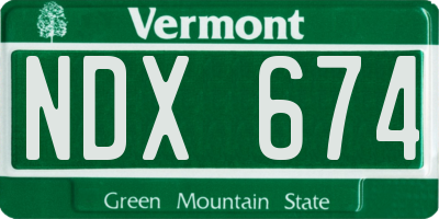 VT license plate NDX674
