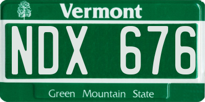 VT license plate NDX676