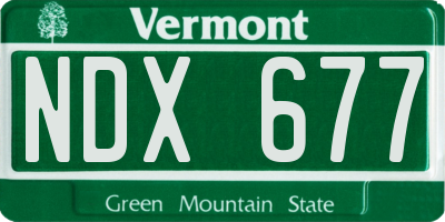 VT license plate NDX677