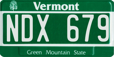 VT license plate NDX679